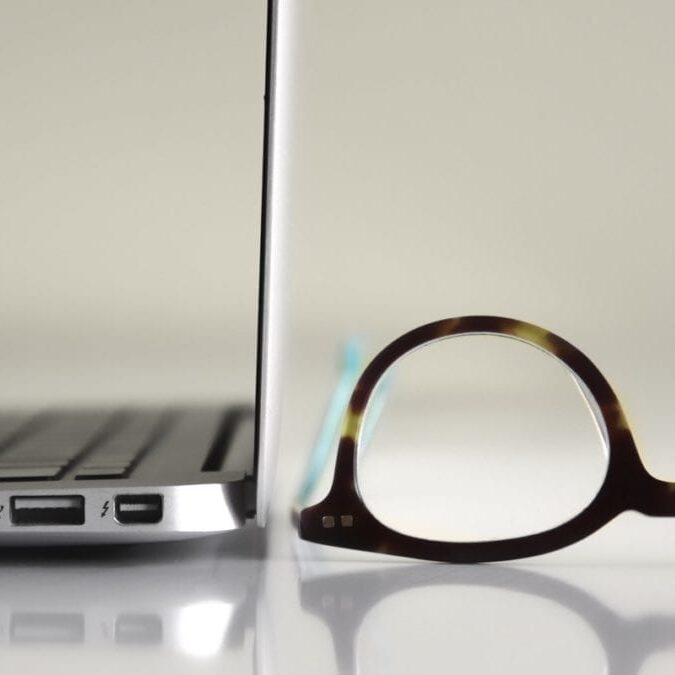 Laptop and glasses