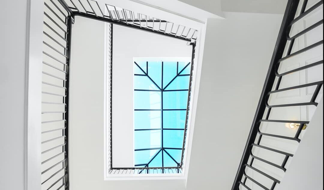 Spiral staircase upward