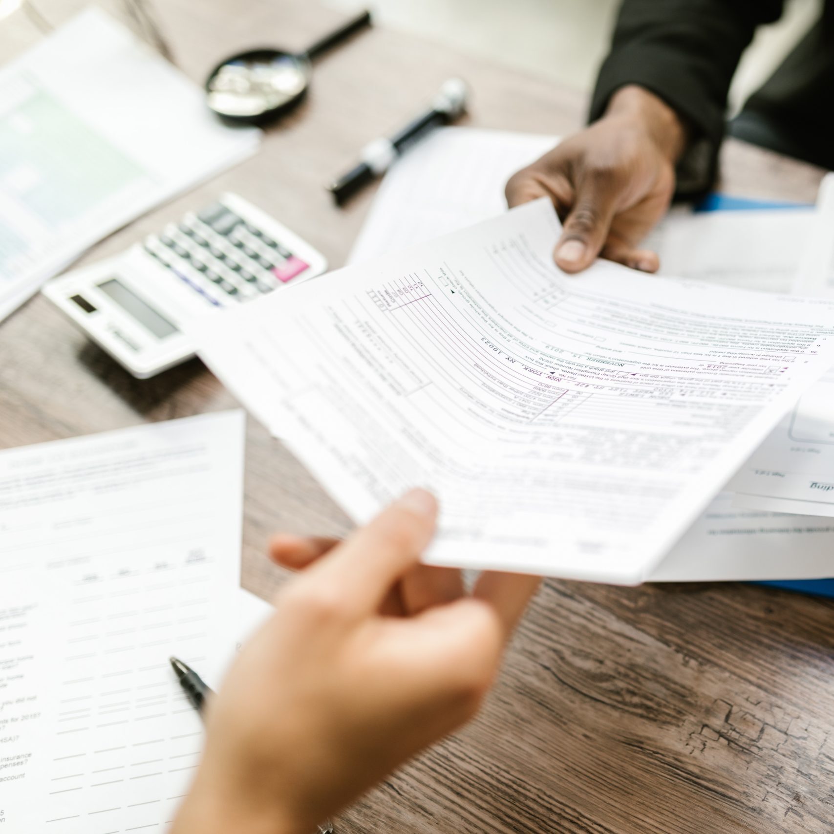 Exchanging tax forms