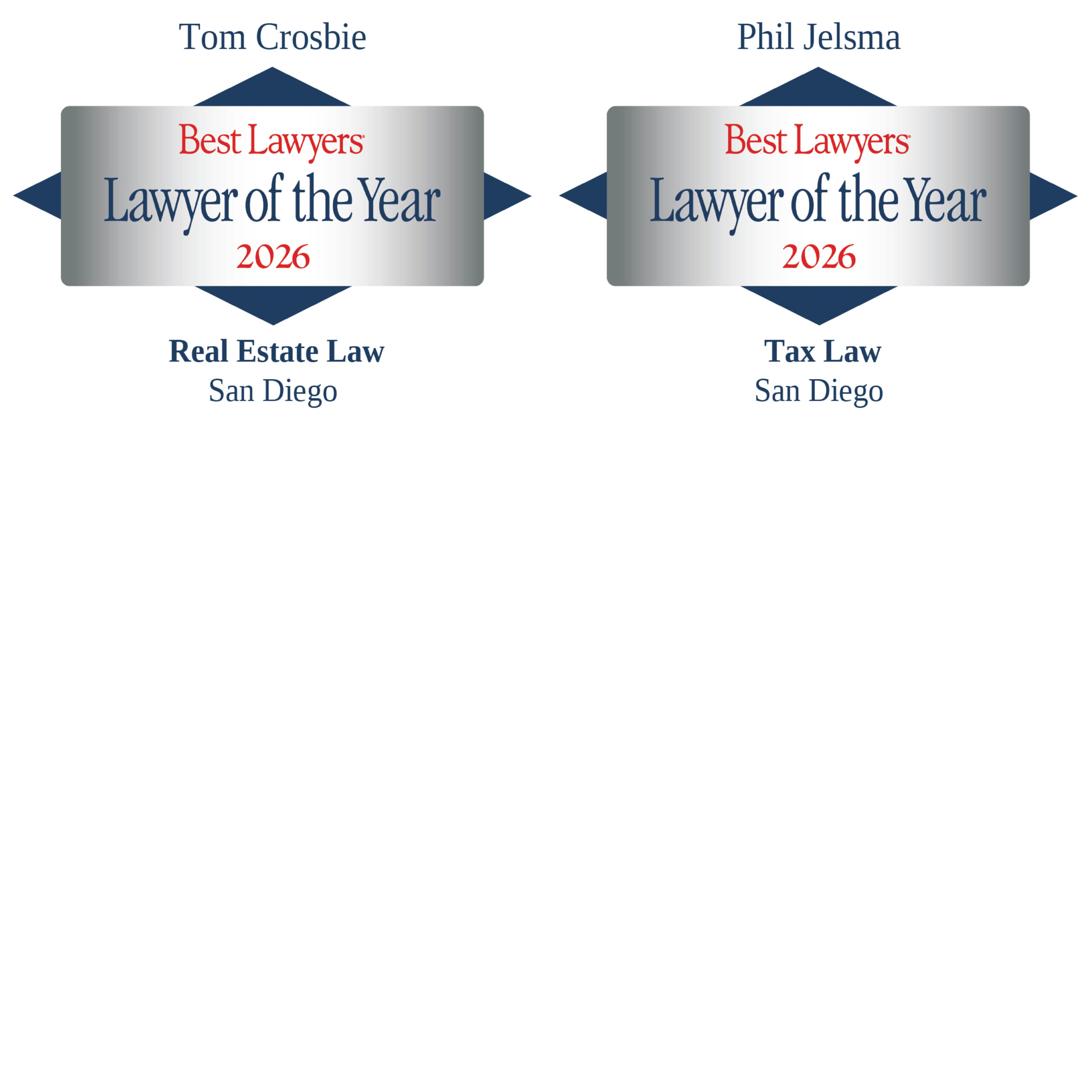 Best Lawyers Lawyer of the Year 2026 Badges