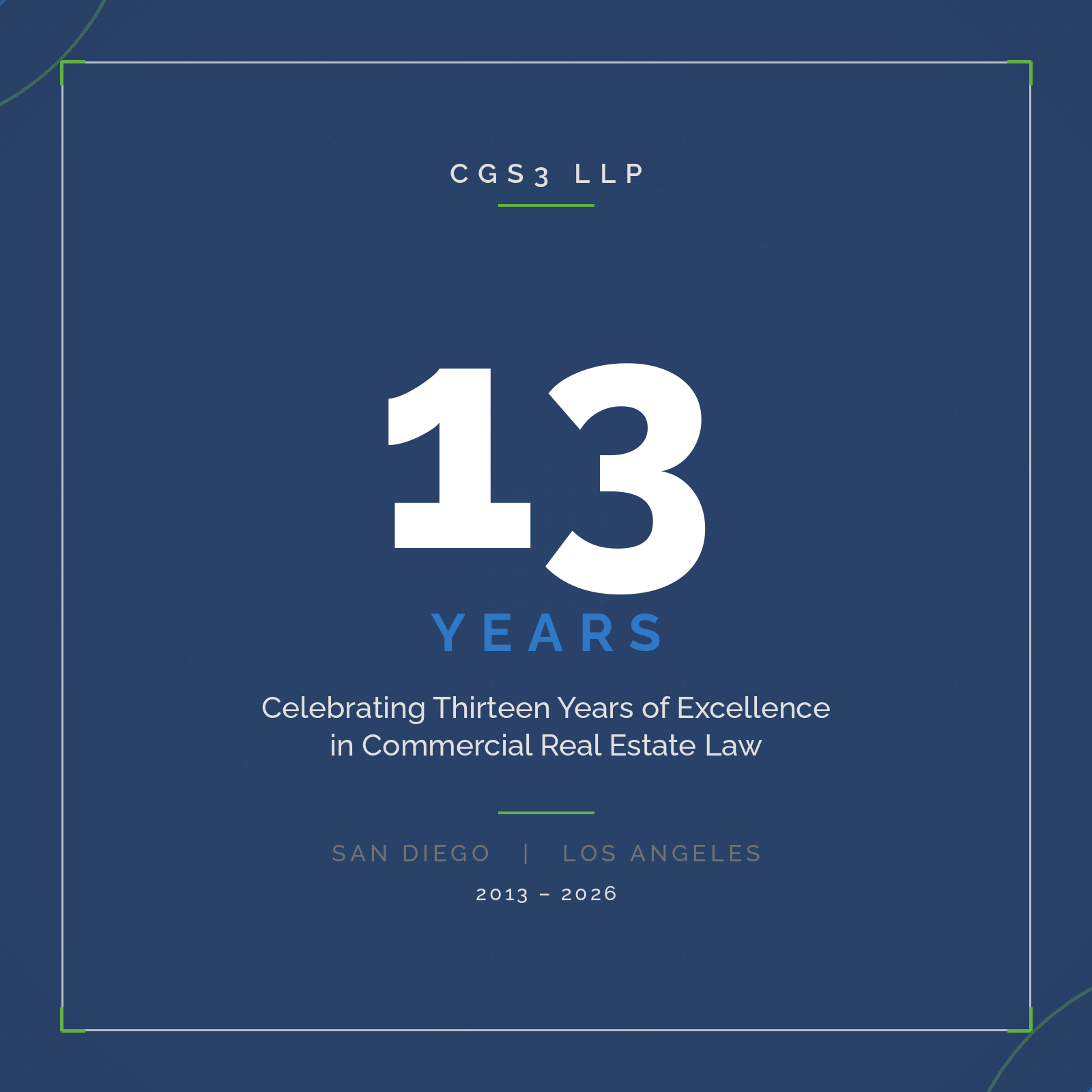 CGS3 Celebrates Thirteen Year Anniversary and Continued Growth